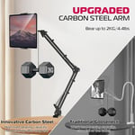 ULANZI Masa için T2 Ayarlanabilir Tablet Tutucu, Yatak için Karbon Çelik Tablet Telefon Standı, Esnek Tablet Kol Kelepçesi iPhone 15 Pro iPad Kindle Galaxy Tab 4.6-12.9 İnç Cihazlarla Uyumlu