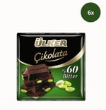 Ülker Antepfıstıklı Bitter Kare Çikolata 65 Gr x 6 Adet