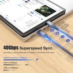 ULT-WIIQ Thunderbolt 4 Kablosu için 3FT USB 4 Kablo, 40Gbps USB 4 Veri Aktarımı, 8K/6K@60Hz Monitör Ekranı, PD 3.1 Video ve Güç, iPhone 16, MacBook, SSD, Yerleştirme, eGPU için 240W Hızlı Şarj Kablosu
