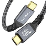 ULT-WIIQ Thunderbolt 4 Kablosu için 3FT USB 4 Kablo, 40Gbps USB 4 Veri Aktarımı, 8K/6K@60Hz Monitör Ekranı, PD 3.1 Video ve Güç, iPhone 16, MacBook, SSD, Yerleştirme, eGPU için 240W Hızlı Şarj Kablosu