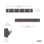 Umbra Flip 5 Puan Askısı, Modern, Sade ve Yerden Tasarruf Sağlayan Kayıtlar Sunar, Ceketler, Manto, Şallar, El Çantaları ve Daha Fazlası İçin 5 - Seçenekler: 5 Haken, 8 Haken, 8 Hook, Raf, Tek kişilik