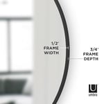 Umbra Hub Duvar Aynası, Koridor, Banyo, Oturma Odası ve Daha Fazlası İçin Yuvarlak Ayna, Siyah, 94 cm Çap