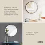 Umbra Hub Duvar Aynası, Koridor, Banyo, Oturma Odası ve Daha Fazlası İçin Yuvarlak Ayna, Siyah, 94 cm Çap