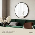 Umbra Hub Duvar Aynası, Koridor, Banyo, Oturma Odası ve Daha Fazlası İçin Yuvarlak Ayna, Siyah, 94 cm Çap