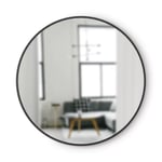 Umbra Hub Duvar Aynası, Koridor, Banyo, Oturma Odası ve Daha Fazlası İçin Yuvarlak Ayna, Siyah, 94 cm Çap