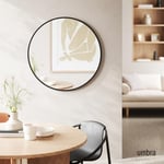 Umbra Hub Duvar Aynası, Koridor, Banyo, Oturma Odası ve Daha Fazlası İçin Yuvarlak Ayna, Siyah, 94 cm Çap