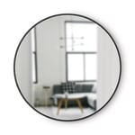 Umbra Hub Duvar Aynası, Koridor, Banyo, Oturma Odası ve Daha Fazlası İçin Yuvarlak Ayna, Siyah, 94 cm Çap