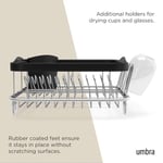 Umbra Multi-Use Dish Rack Black Sinkin Çok Fonksiyonlu Tabak Standı Siyah/Nikel, Metal, Büyük
