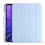 UnDePlus iPad 9. Nesil 10.2 ile uyumlu Kılıf Kalem Bölmeli Trifolding Case A2602 A2603 A2604 A2605 Mavi