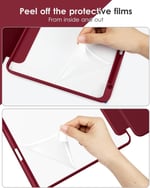 UnDePlus ipad Air 11inç M2/M3 2025-2024 ile uyumlu Kılıf Grafiti Şeffaf Kalem Bölmeli Mürdüm