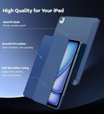 UnDePlus iPad Air 13inç M4/M3/M2 ile uyumlu Kılıf PU Deri Smart Standlı Case 2026-2024