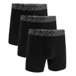 Under Armour Erkek Performans Pamuk 6 inç 3'lü Paket Düz Boxer Külot Boxer Şort Erkek