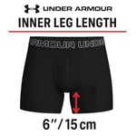 Under Armour Erkek Performans Pamuk 6 inç 3'lü Paket Düz Boxer Külot Boxer Şort Erkek
