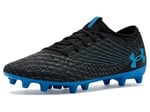 Under Armour UA U Magnetico Select 5 FG Unisex Yetişkin Futbol Ayakkabısı Black/Castlerock/Blue Atlantis