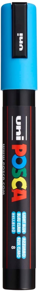 Uni-Ball PC-5M Su Bazlı Poster Markörü, Açık Mavi