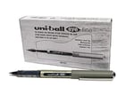 Uni-ball UB-157 Eye Fine tükenmez kalem, siyah Uni süper mürekkep, 0,7 mm uç, 12 adet
