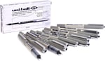 Uni-ball UB-157 Eye Fine tükenmez kalem, siyah Uni süper mürekkep, 0,7 mm uç, 12 adet
