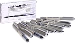 Uni-ball UB-157 Eye Fine tükenmez kalem, siyah Uni süper mürekkep, 0,7 mm uç, 12 adet