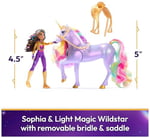 Unicorn Academy, Sophia & Light Magic Wildstar, Gökkuşağı Işık Efektli, 2 Sürüş Aksesuarı, Bebekler ve Tek Boynuzlu At Oyuncakları 4 Yaş ve Üzeri Kızlar için