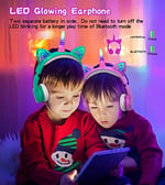 Unicorn Çocuk Kablosuz Kulaklık, Kız Erkek Dizüstü Bilgisayar Tableti için Küçük Çocuk Bluetooth Kulaklık, Doğum Günü Seyahat Okul Hediyeleri için Led Işıklı Çocuk Kulaklığı. (koyu mor)