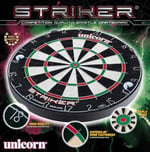 Unicorn Striker, Classic, and Contender Bristle Steel Tip Dartboard Models - Recreational-Quality Bristle Dartboard - Rotatable Metal Number Ring - Slim Wire Fasteners to Reduce Bounce Outs