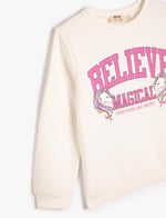 Unicorn Sweatshirt Uzun Kollu Bisiklet Yaka Baskılı