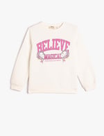 Unicorn Sweatshirt Uzun Kollu Bisiklet Yaka Baskılı
