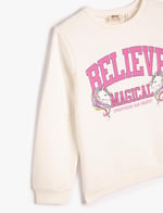 Unicorn Sweatshirt Uzun Kollu Bisiklet Yaka Baskılı
