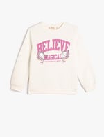 Unicorn Sweatshirt Uzun Kollu Bisiklet Yaka Baskılı
