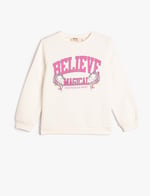 Unicorn Sweatshirt Uzun Kollu Bisiklet Yaka Baskılı