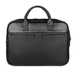 Unisex 15.6'' Deri Evrak ve Laptop Çantası Siyah