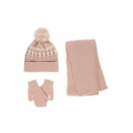 Unisex Bebek Sarı Atkı Bere Eldiven Seti 1-3 Yaş