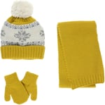 Unisex Bebek Sarı Atkı Bere Eldiven Seti 1-3 Yaş