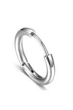 Unisex Cerrahi Çelik Gümüş Renk 12 mm Halka Küpe