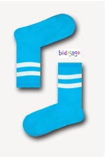 Unisex Çizgili Atletik Tenis Kolej Çorap-1