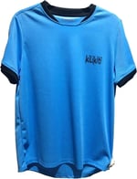 Unisex Çocuk Spor T-Shirt Bisiklet Yaka Mavi