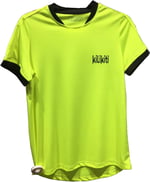 Unisex Çocuk Spor T-Shirt Bisiklet Yaka Neon Sarısı