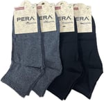 Unisex Kısa Konç Çorap 4 Çift Lacivert-Beyaz-1