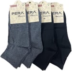 Unisex Kısa Konç Çorap 4 Çift Lacivert-Beyaz-1