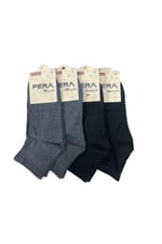 Unisex Kısa Konç Çorap 4 Çift Lacivert-Beyaz-1