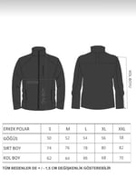 Unisex Polar Standart Tam Fermuarlı 3 Cepli Polar Hırka