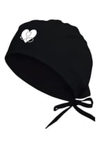 Unisex Siyah Kalp Steteskop Temalı Bandana