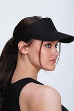 Unisex Uv Koruyucu Vizör Kasket Siperlik Tenis Şapka Kırmızı-Siyah Set