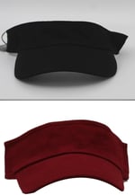 Unisex Uv Koruyucu Vizör Kasket Siperlik Tenis Şapka Kırmızı-Siyah Set