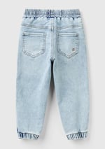 United Colors of Benetton Arka Cebi Logolu Lastik Paça Ağartılmış Denim Pantolon Kot Pantolon Erkek çocuk