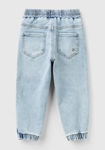 United Colors of Benetton Arka Cebi Logolu Lastik Paça Ağartılmış Denim Pantolon Kot Pantolon Erkek çocuk