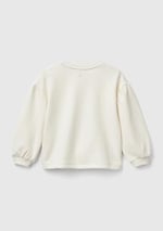 United Colors of Benetton Arkası Logo Detaylı Önü Baskılı Balon Kol Sweatshirt Sweatshirt Kız çocuk