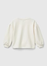 United Colors of Benetton Arkası Logo Detaylı Önü Baskılı Balon Kol Sweatshirt Sweatshirt Kız çocuk