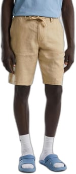 United Colors of Benetton Bağcıklı Keten Bermuda Şort Erkek