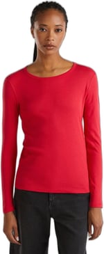 United Colors of Benetton Basic Bisiklet Yaka Uzun Kollu T-Shirt T-Shirt Kadın